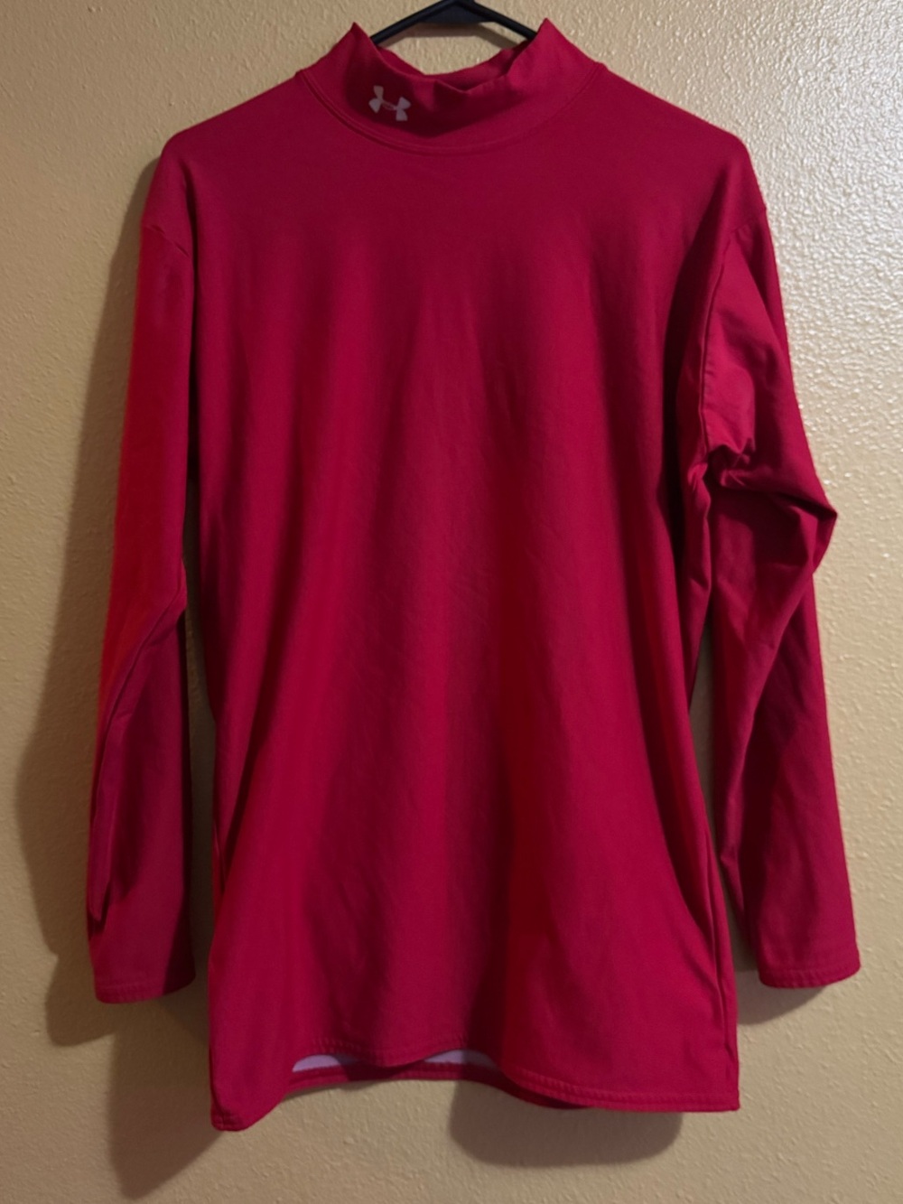 Under Armour Red Mock Neck Long Sleeve Cold Gear Size XXL